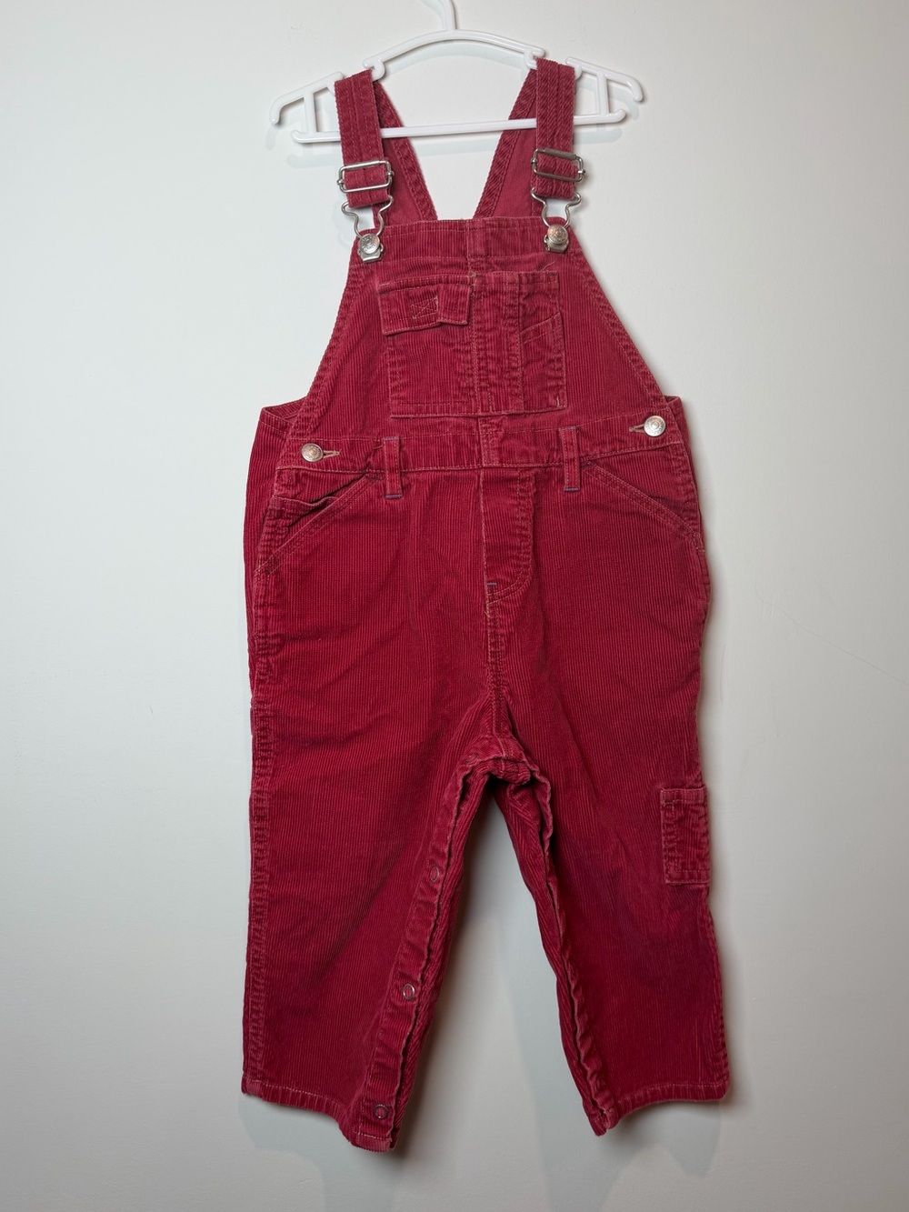 GAP Burgundy Corduroy Overalls 18-24M 2001 Y2K